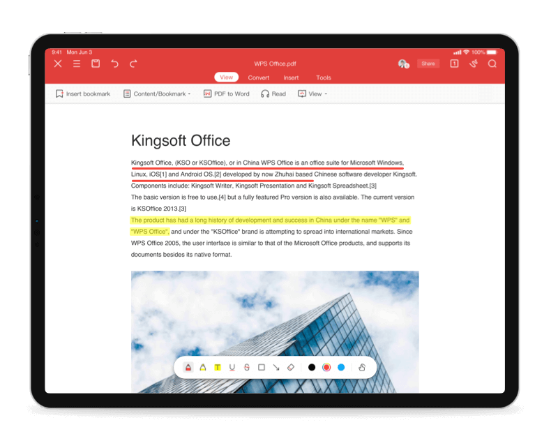 Mais funcionalidades do WPS Office para iOS/ipadOS